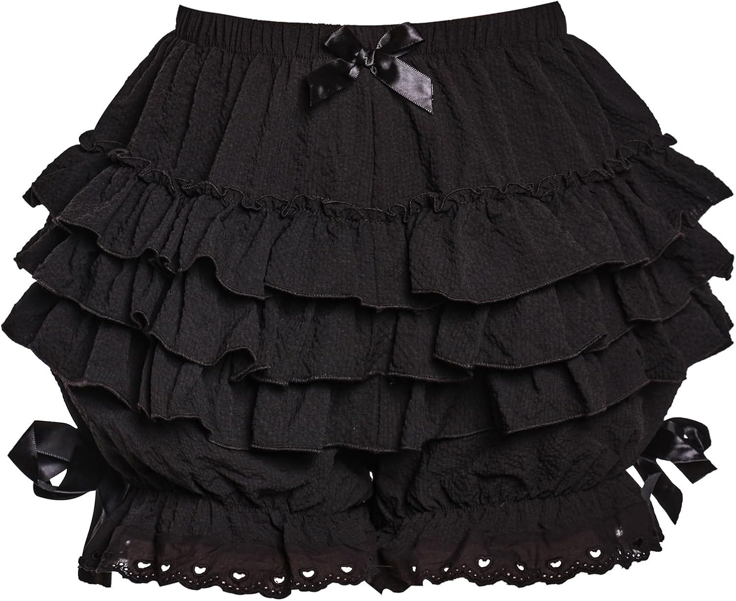 MT Women Lolita Bloomers Victorian Ruffle Petticoat Pantloons Seven Colors Small Black