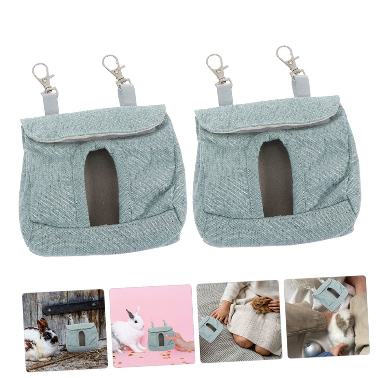 Angoily 10piezas Bolsa De Almacenamiento para Heno De Cobayas y Conejos Bolsa Colgante para Alimentación De Mascotas Material De Resistente y Lavable para Chinchillas y Roedores