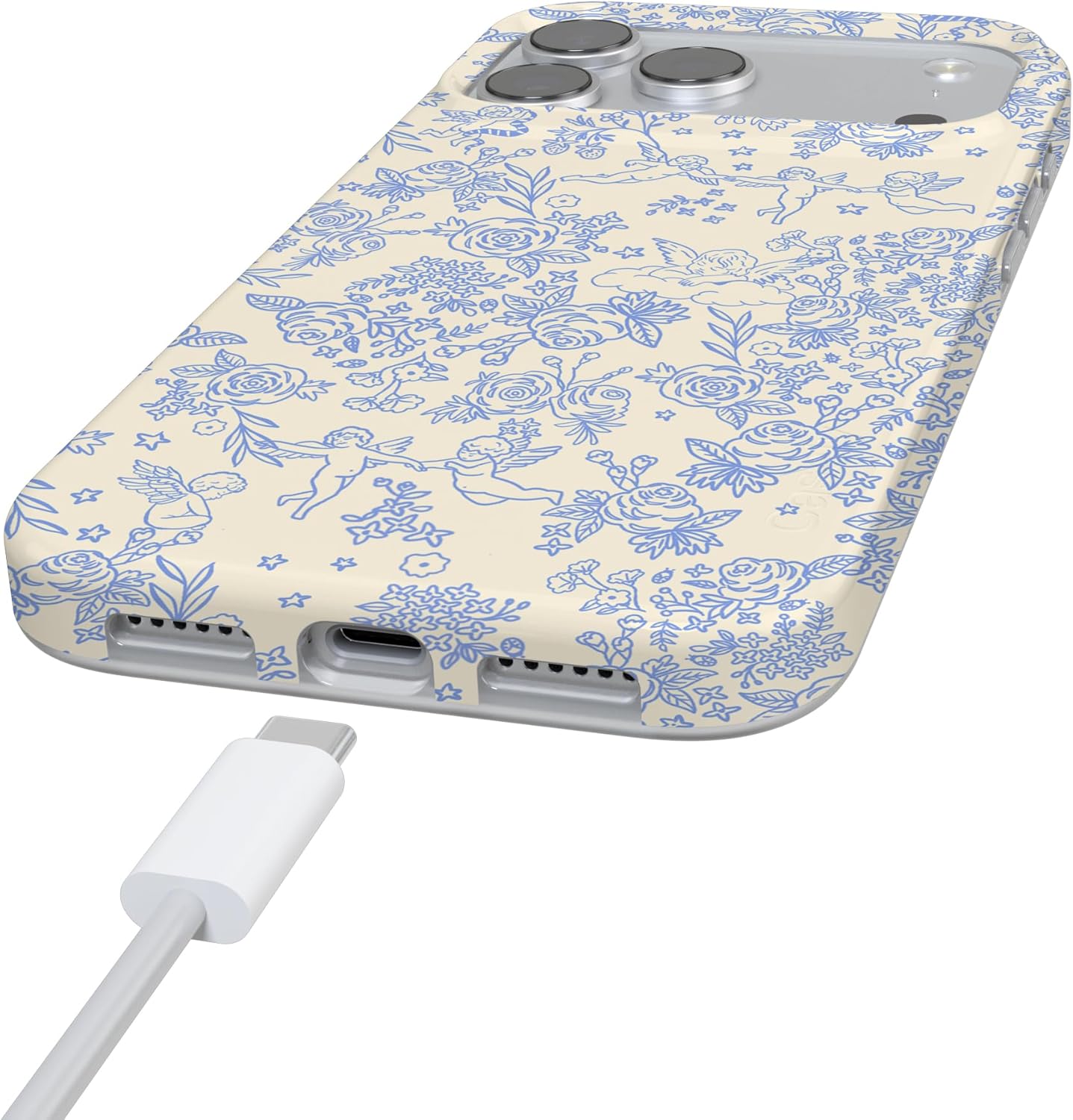 Casely iPhone 17 Pro Max Case | Cupid's Canvas | Periwinkle Floral | Compatible with MagSafe | Classic Ultra Slim Design
