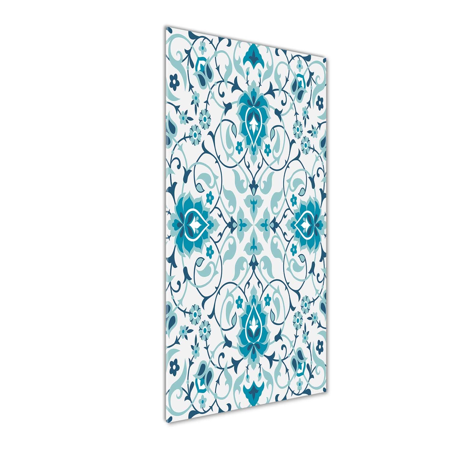 Déco mural derrière le plastique acrylique Tulup 50x125 cm tableau fleurs bleu