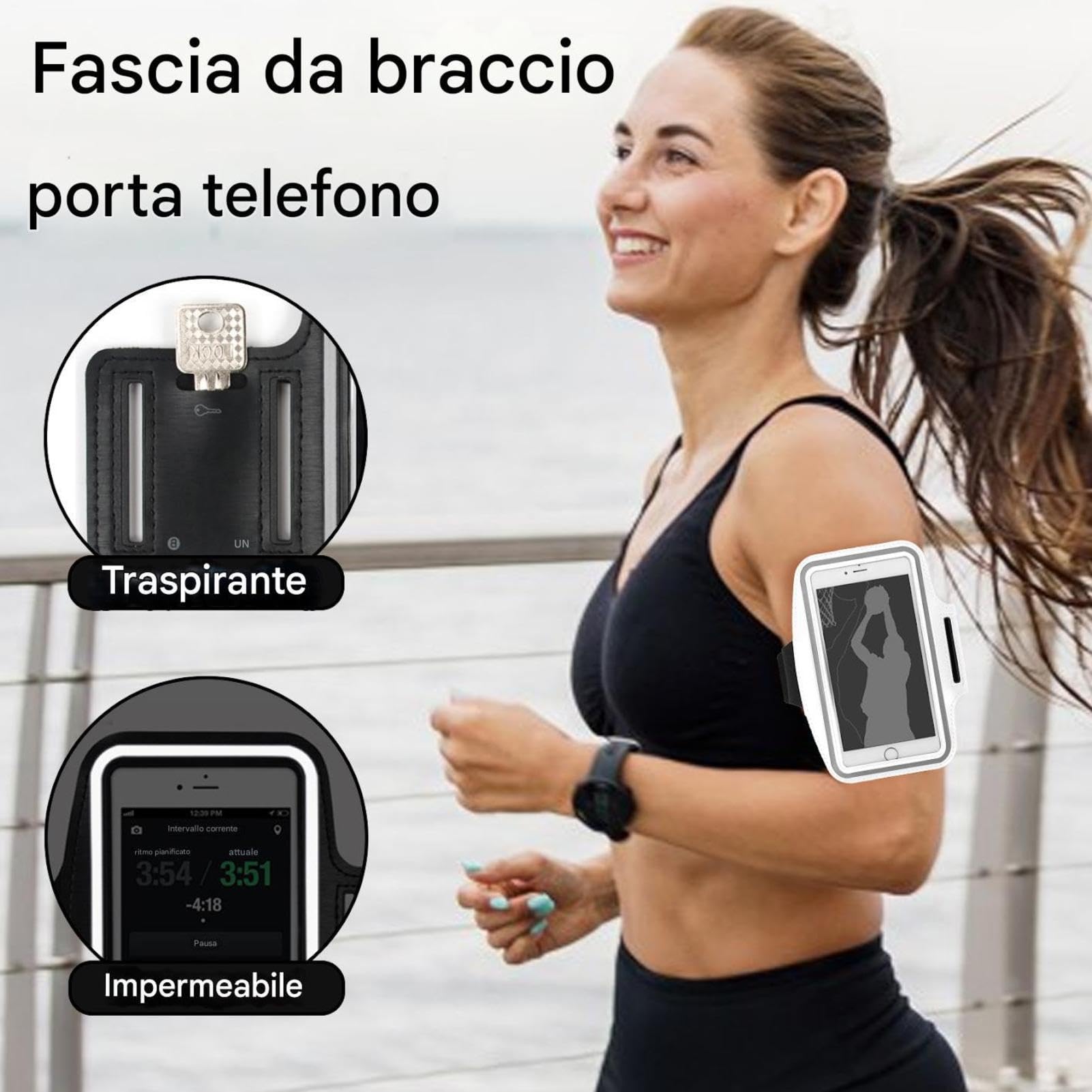 Porta Telefono Da Corsa Fascia Braccio Impermeabile Borsa Sportiva Leggera Resistente Agli Urti Per Escursionismo Ciclismo Jogging