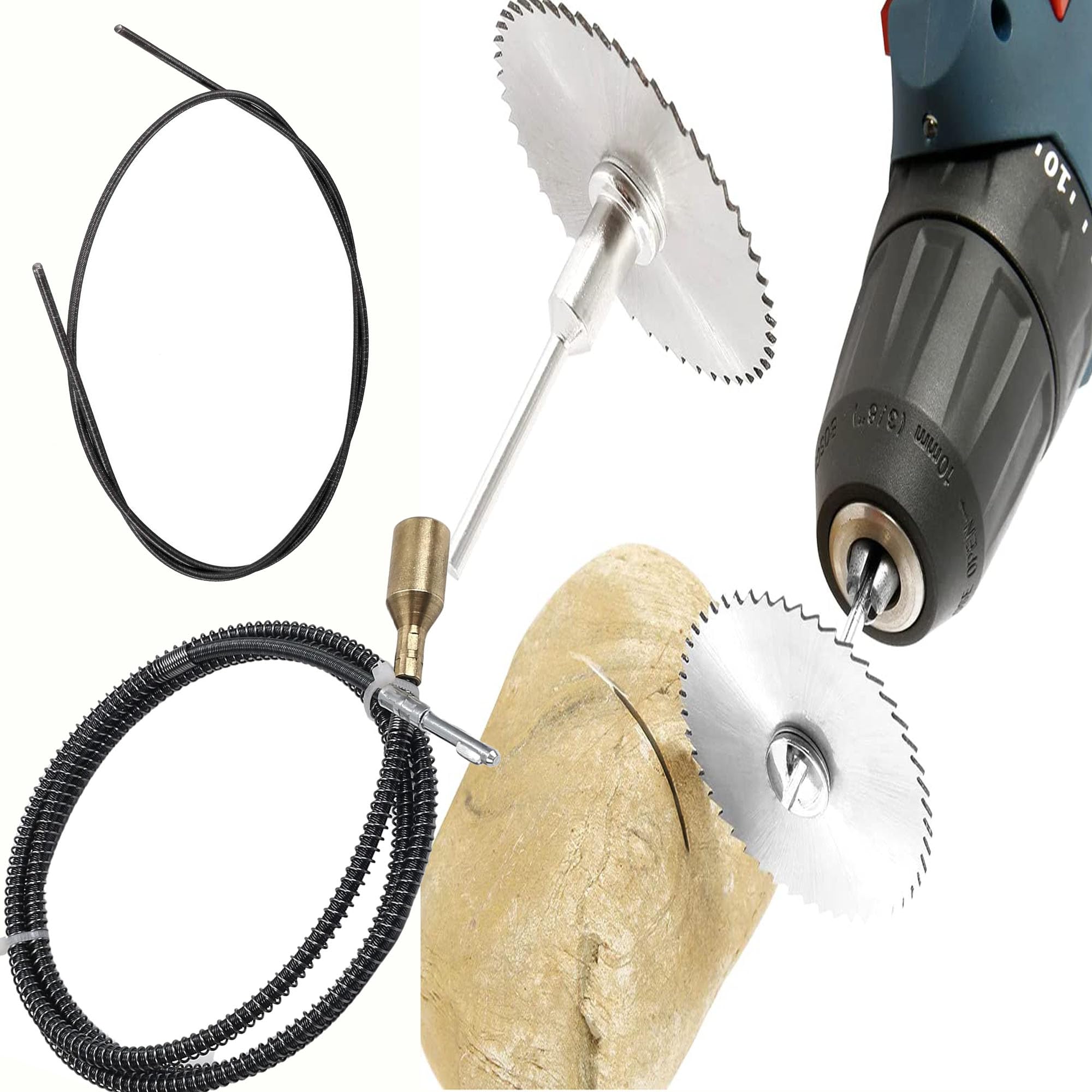 Diy Crafts 12461 8907 0.5-3.2mm Brass Drill Chuck Collet Bits 4.3mm Shank Rotary Tools, Multicolor, 10 Piece