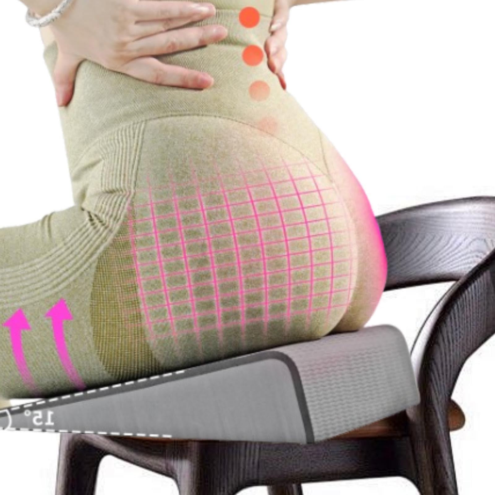 Sharplace Keilkissen für Bürostuhl, Sitzkissen für den Hintern, langes Sitzen, Sitzkissen, Po-Kissen für das Sofa, Fahren, Innen- und Esszimmer, Rosa