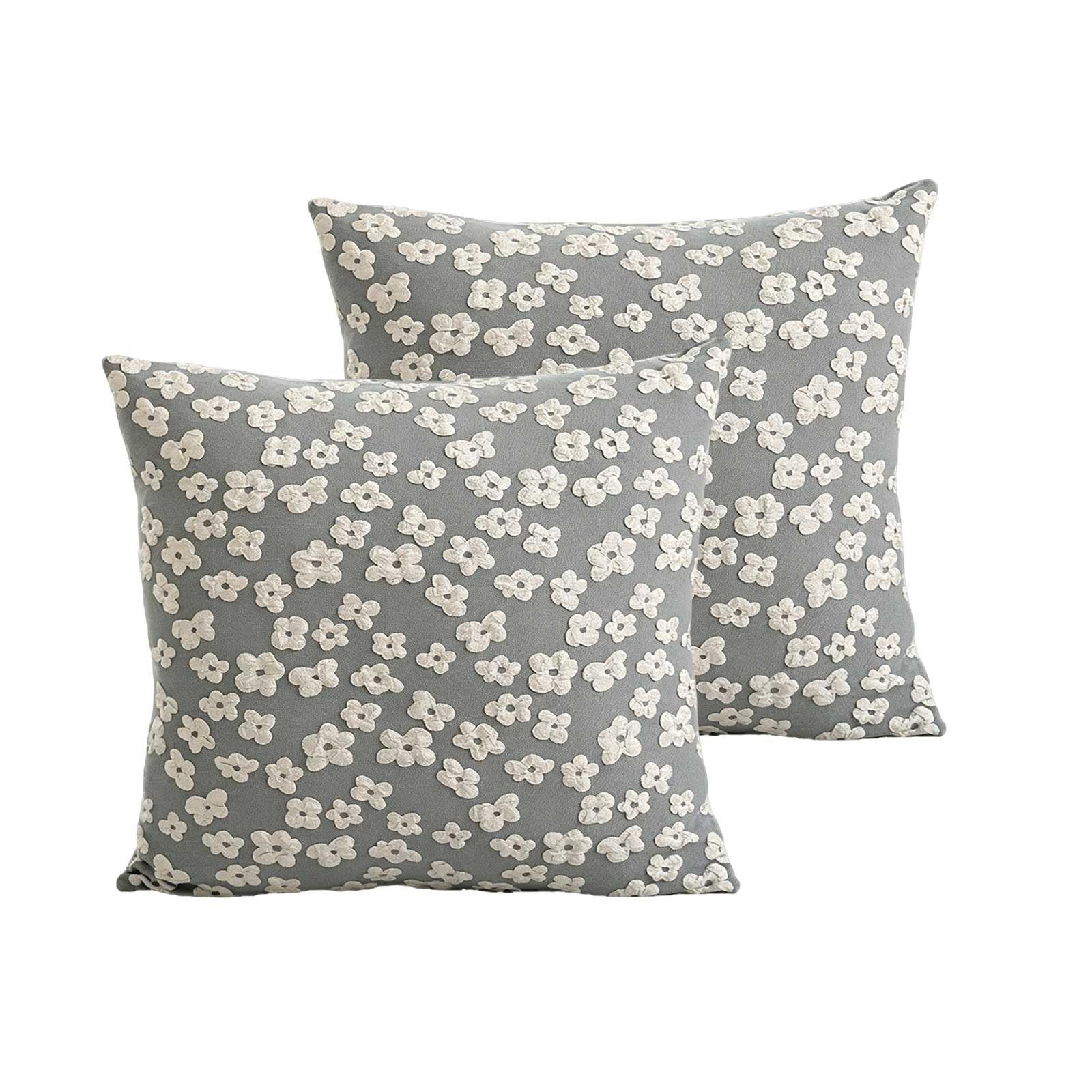 BCCIAPLN Tuft Floral Textured Jacquard Throw Pillow Covers