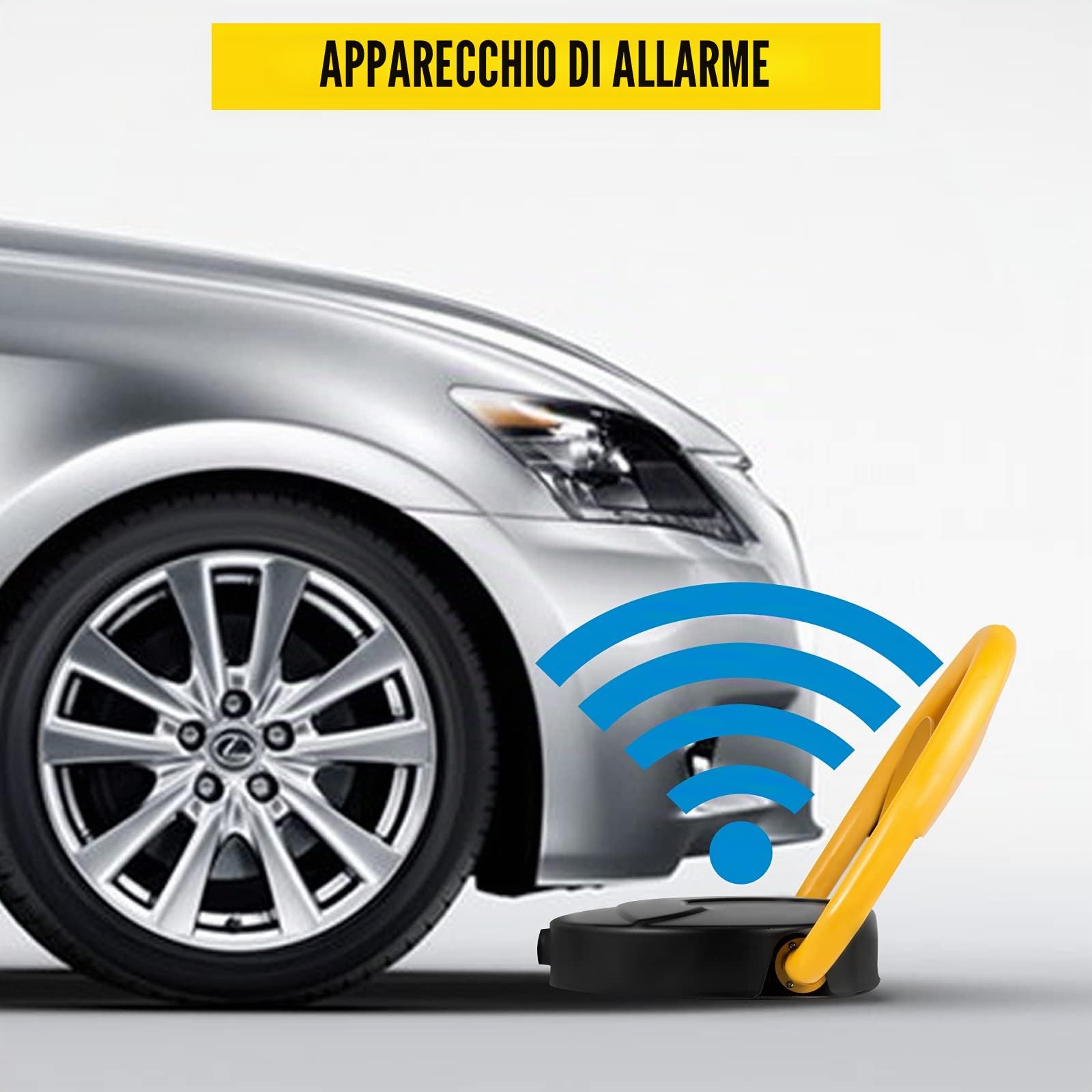 VEVOR Blocco del parcheggio automatico con telecomando elettronico, parcheggio privato, blocco del parcheggio con allarme barriera automatica con allarme barriera automatica, batteria non inclusa
