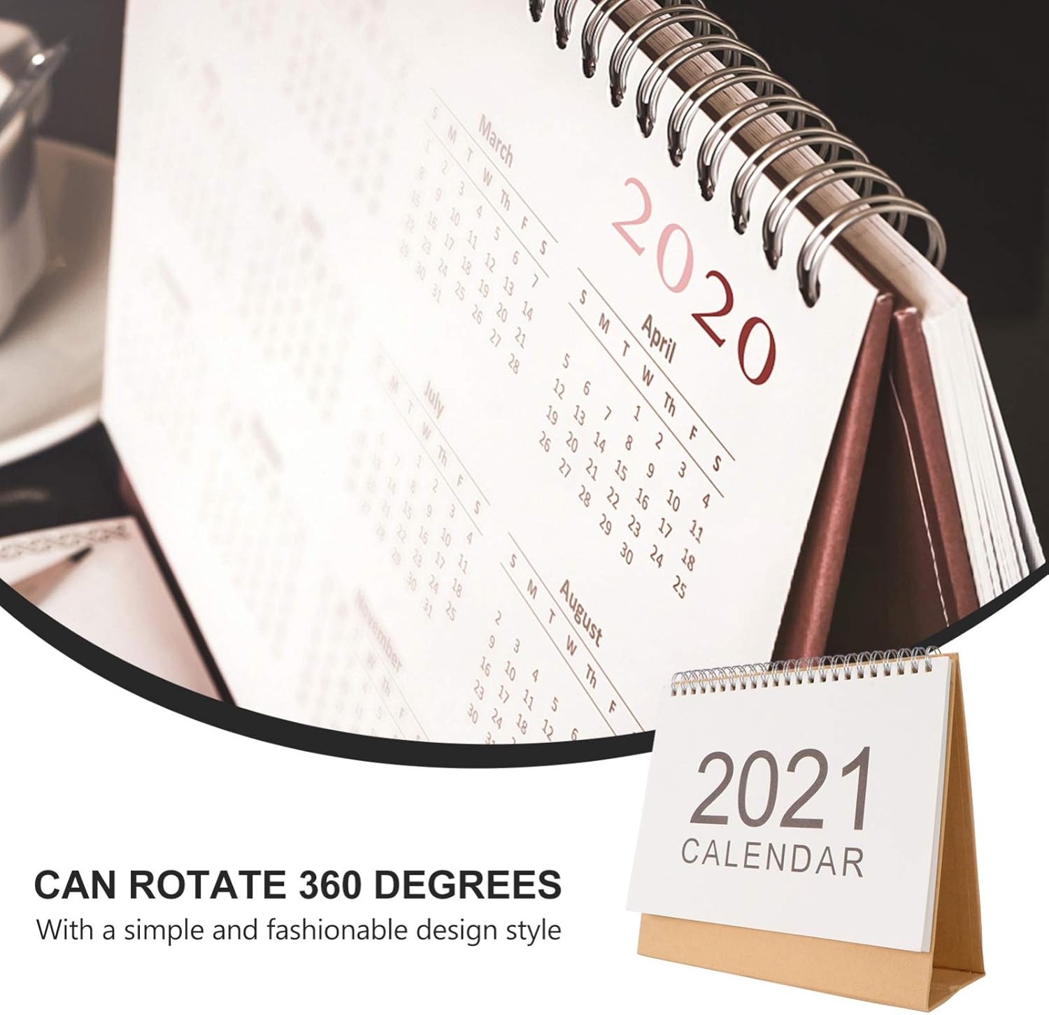 LUOEM 2021 Desktop Calendar, Standing Monthly Calendar, Desktop Stand