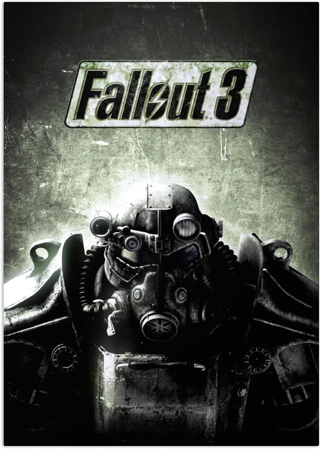 Displate Official Fallout Metal Poster Magnetic Mounting Included Licensed Artwork Modern Wall Decor Fallout 3 Key Art Mech Suit Horizontal 12.6x17.7 in