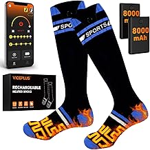 8000mAh*2 Heated Socks for Men Women with App Control,Large-Capacity Rechargeable Battery,360&deg;Heating Warming,Electric Winter Socks,Foot Sole Heating,Foot Warmer for Skiing,Hiking,Hunting,Outdoor