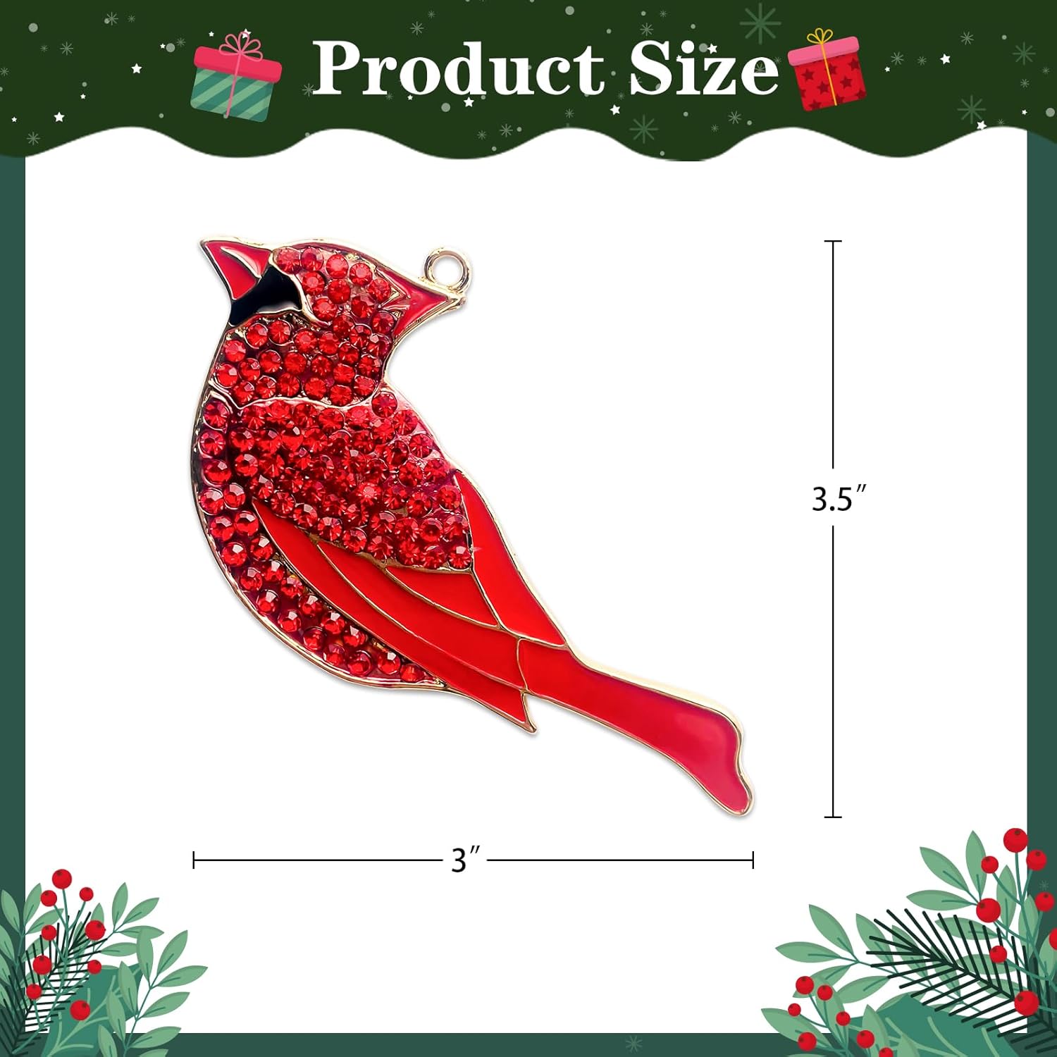 Red Cardinal Ornaments for Christmas Tree 2025 Metal Cardinal Christmas Hanging Ornament Bird Xmas Tree Ornaments Xmas Decorations Memorial Keepsake Gifts for Women Girls Kids - Image 5