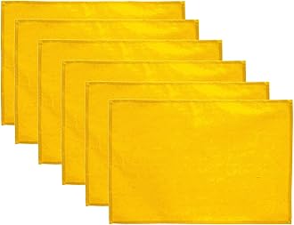 Lify Cotton Canvas Placemats - DIY Table Mats Heat-Resistant Non-Slip Insulation Table Runner for Kitchen Dining Room Table Decoration- Stylish and Durable Table Mat, Set of 6 (Yellow)