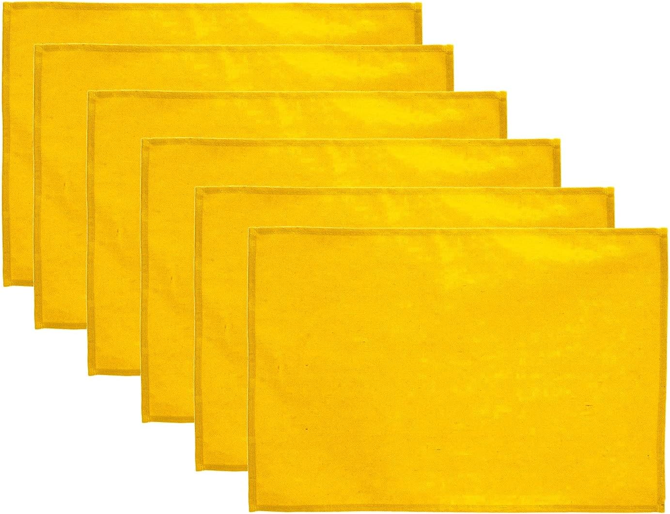 Lify Cotton Canvas Placemats - DIY Table Mats Heat-Resistant Non-Slip Insulation Table Runner for Kitchen Dining Room Table Decoration- Stylish and Durable Table Mat, Set of 6 (Yellow)