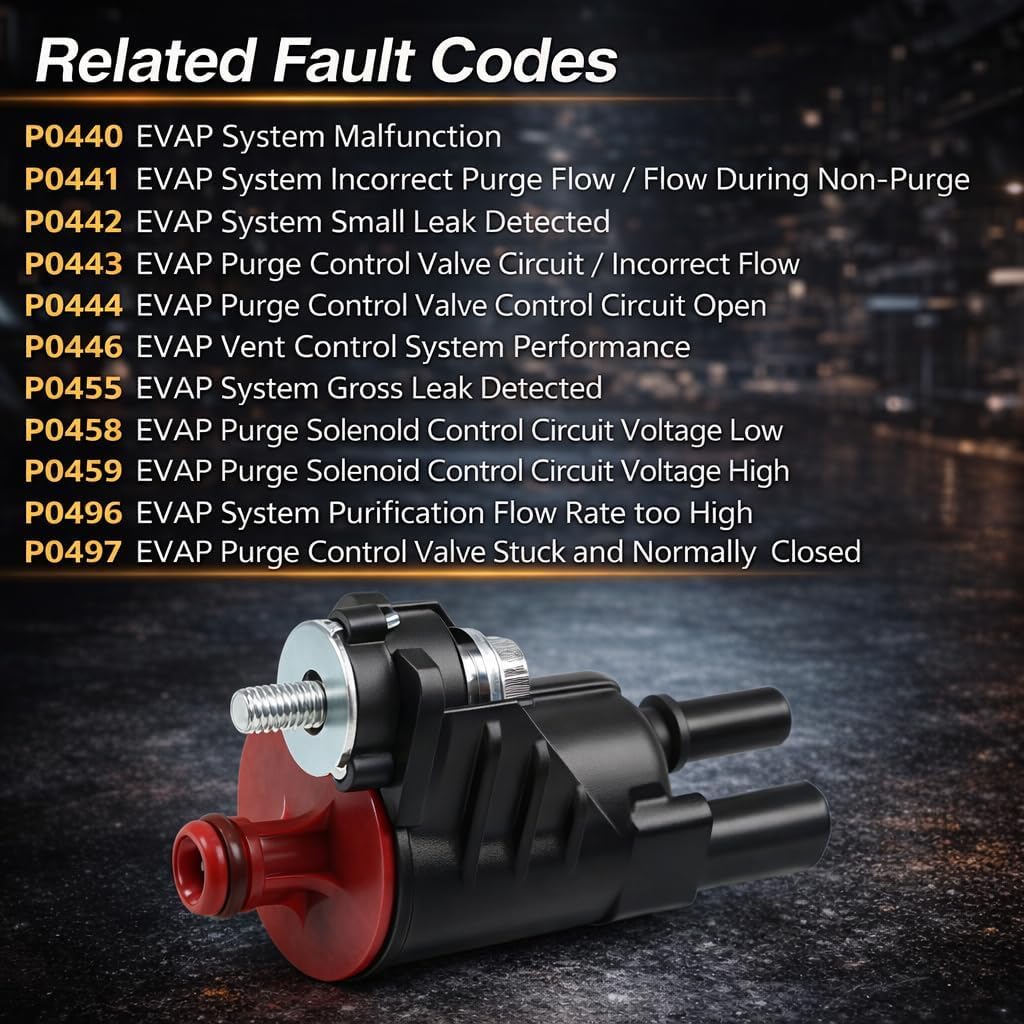 Vapor Canister Purge Solenoid Valve Compatible with GMC Sierra Yukon Chevy Silverado Suburban Tahoe Cadillac Escalade Buick Enclave Replace # 12630282