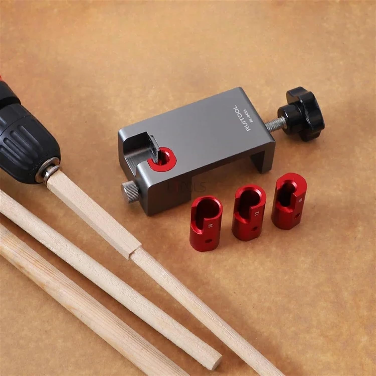 Electric Drill Round Tool Fast Turning Round Wood Stick Square Wood to Round Wood Strip Metric British System Woodworking Tools (Color : Metric System)