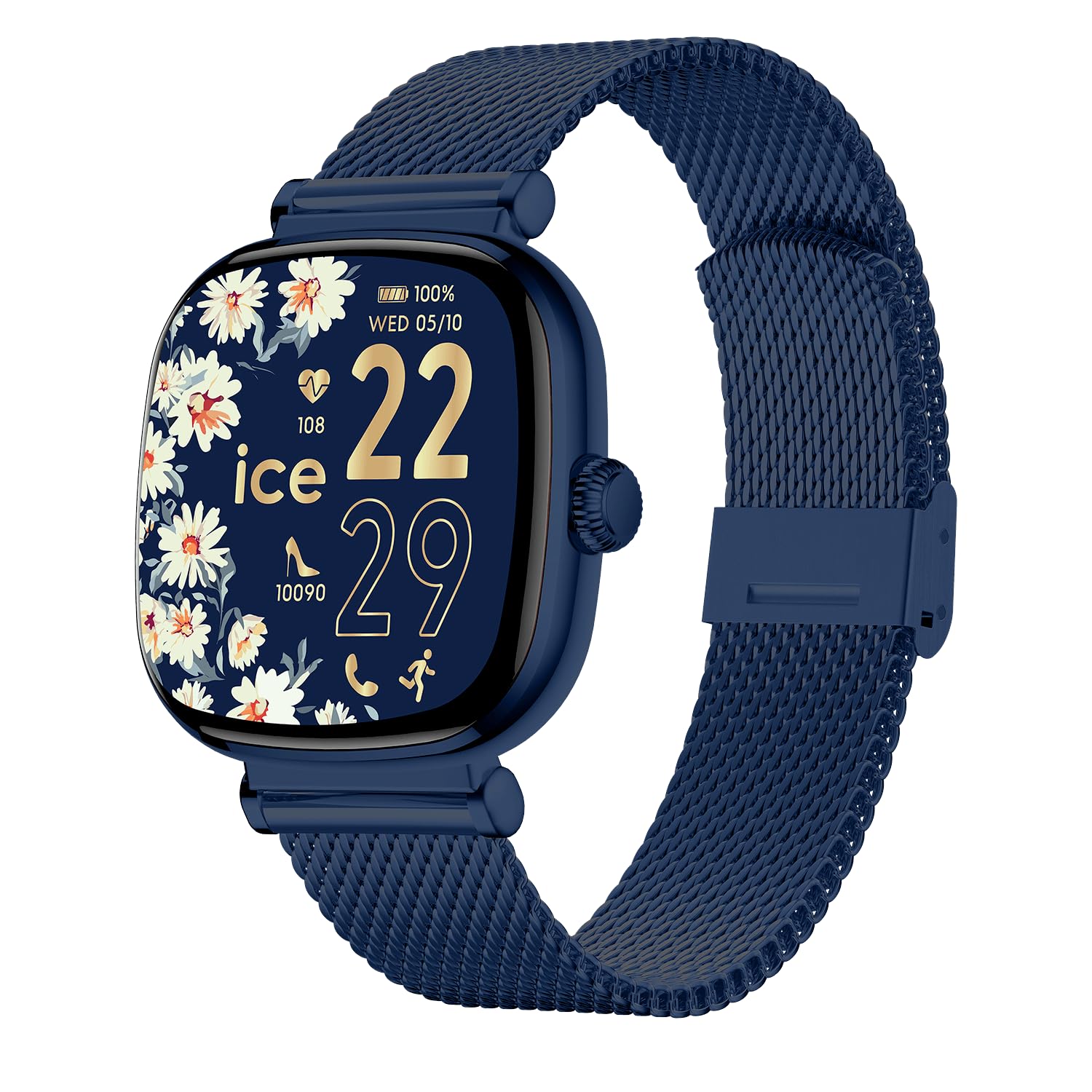 Ice-Watch - ICE smart SQ 2.0 Blue Milanese - Niebieski smartwatch damski z paskiem ze stali nierdzewnej - 025891 (1,2 cala / 37mm)
