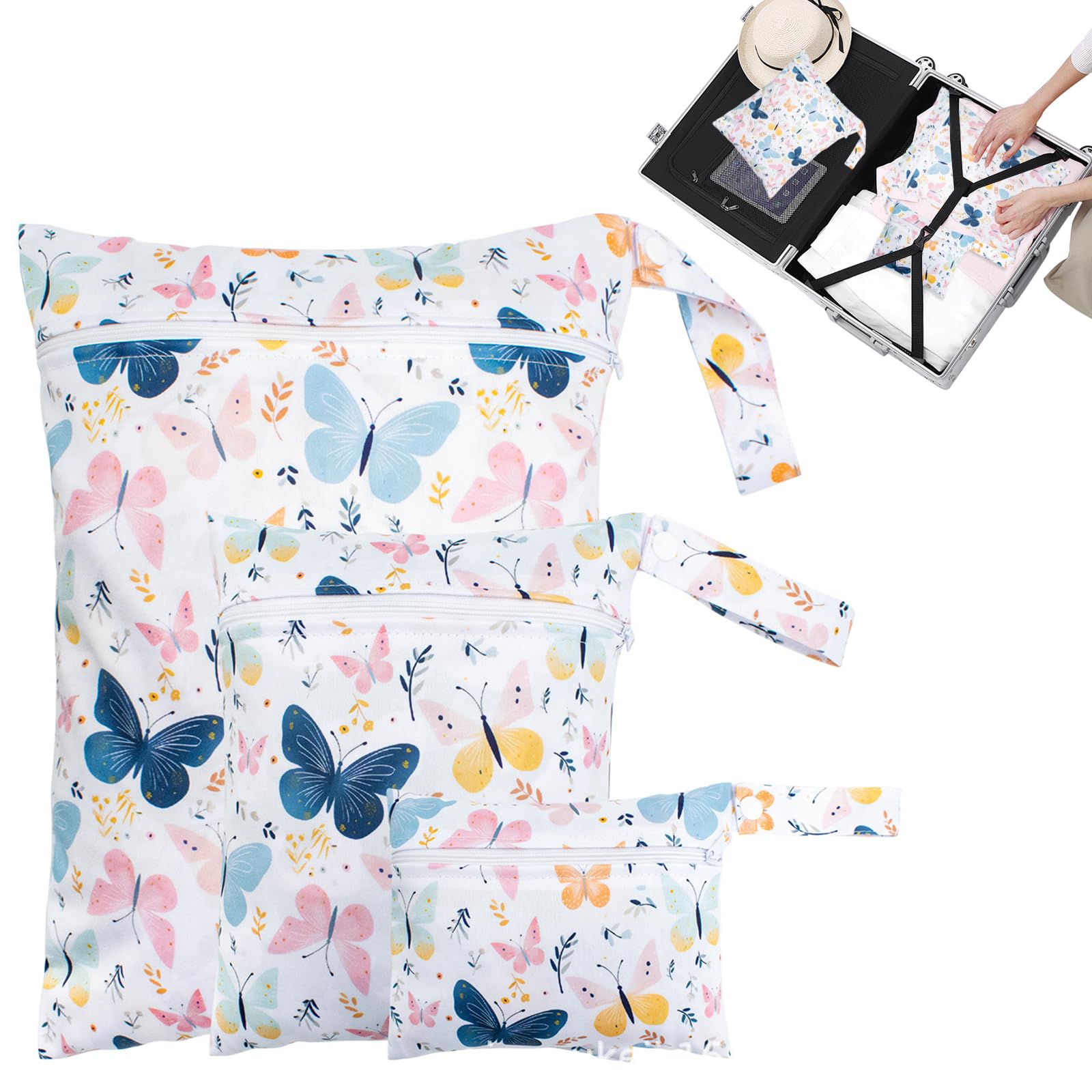 Set di 3 Sacchetti Impermeabili con Zip - Perfetti per Viaggio, Spiaggia, Palestra, e Campeggio, Diverse Dimensioni per Ogni necessità, Riutilizzabili e Resistenti
