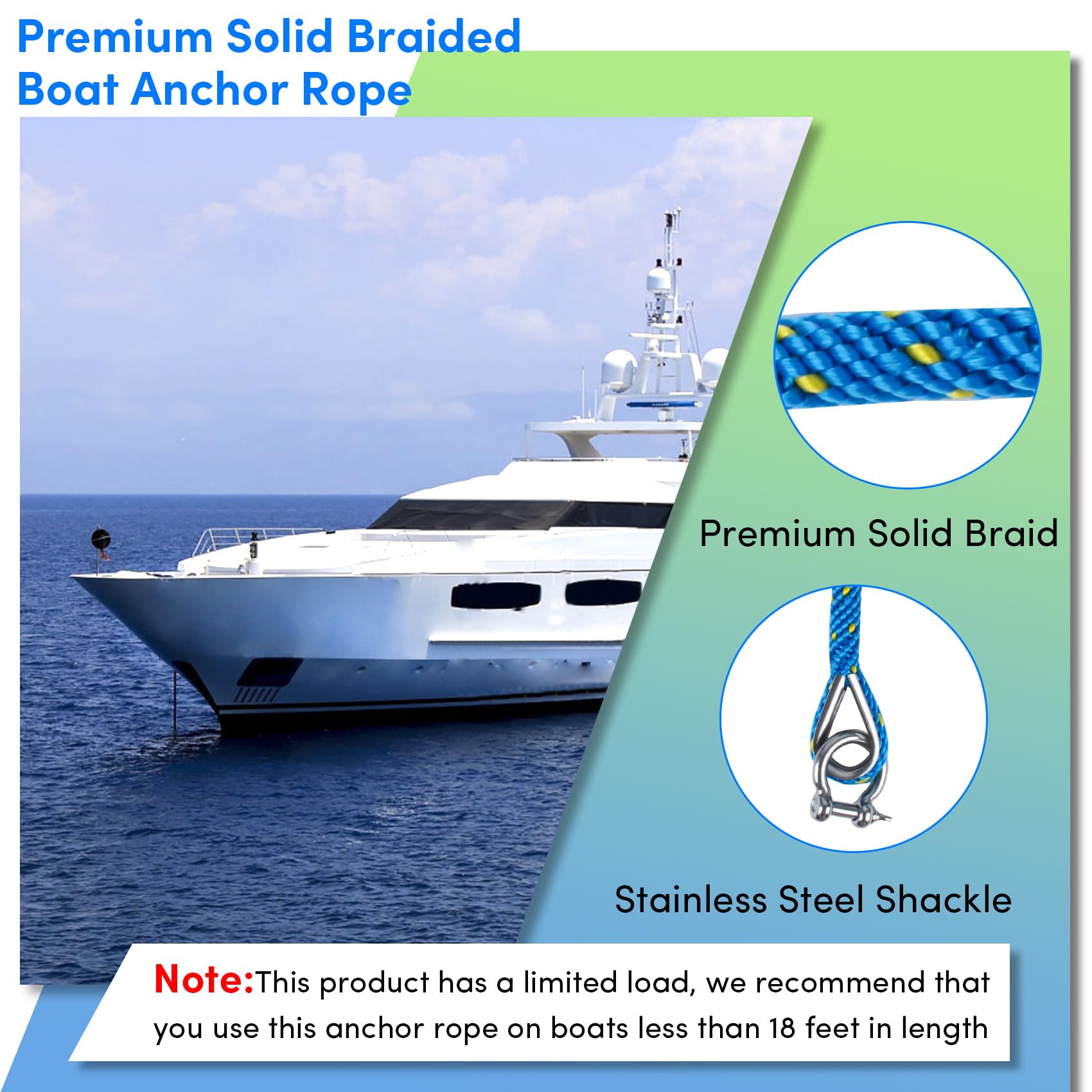 Anchor Rope Anchor Line 50ft - 3/8