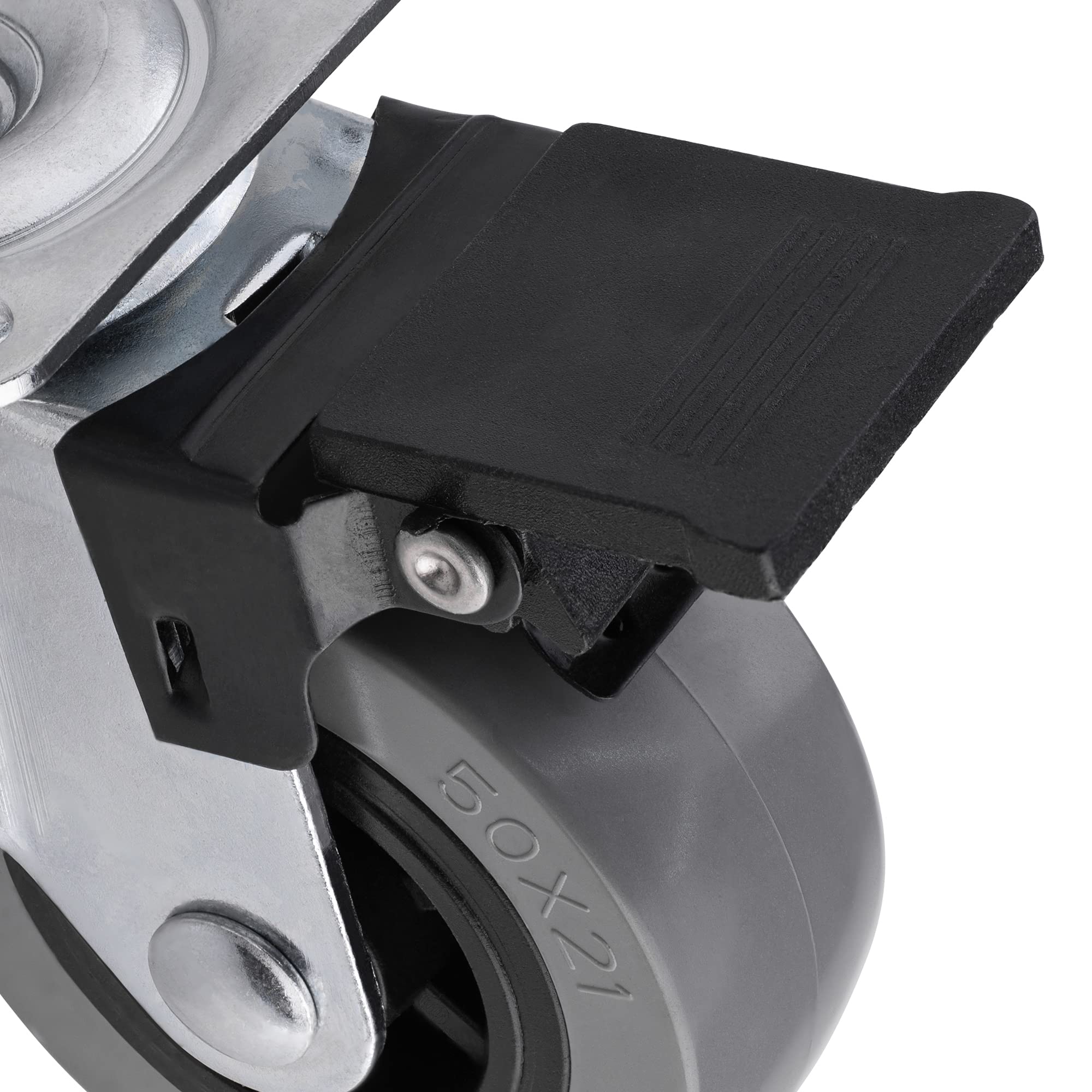 Set Di 4 Rotelle Per Mobili Gedotec Dorate - 2 Con Freno E 2 Senza, Diametro 73.5 Mm, Portata 48 Kg, Attacco M8