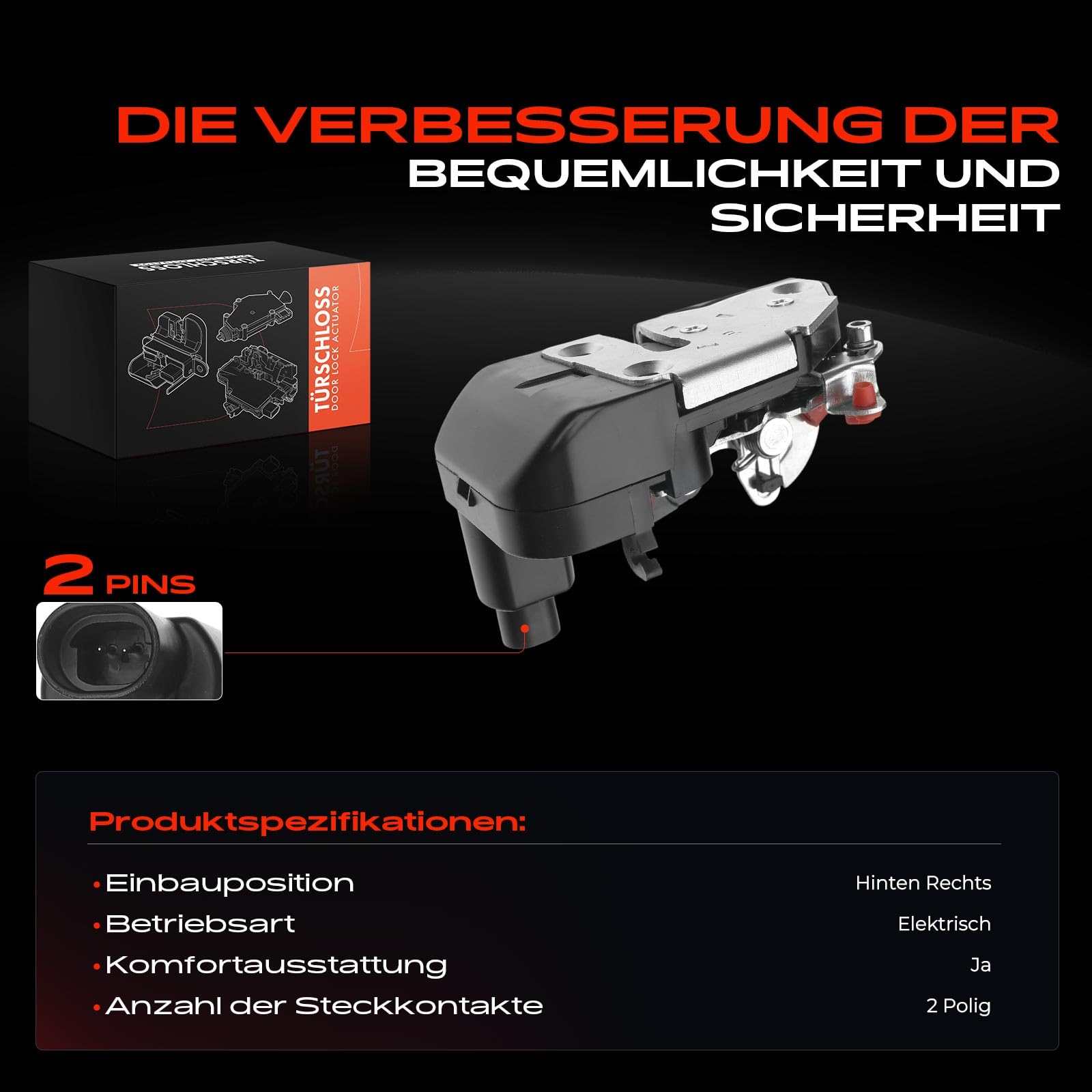 Frankberg Türschloss Stellmotor Hinten Rechts 2-Polig 931-679