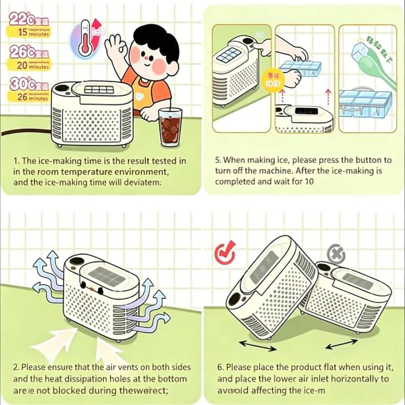 Mini fabbricatore di ghiaccio 12V doppia alimentazione for campeggio, viaggi, camper, ufficio