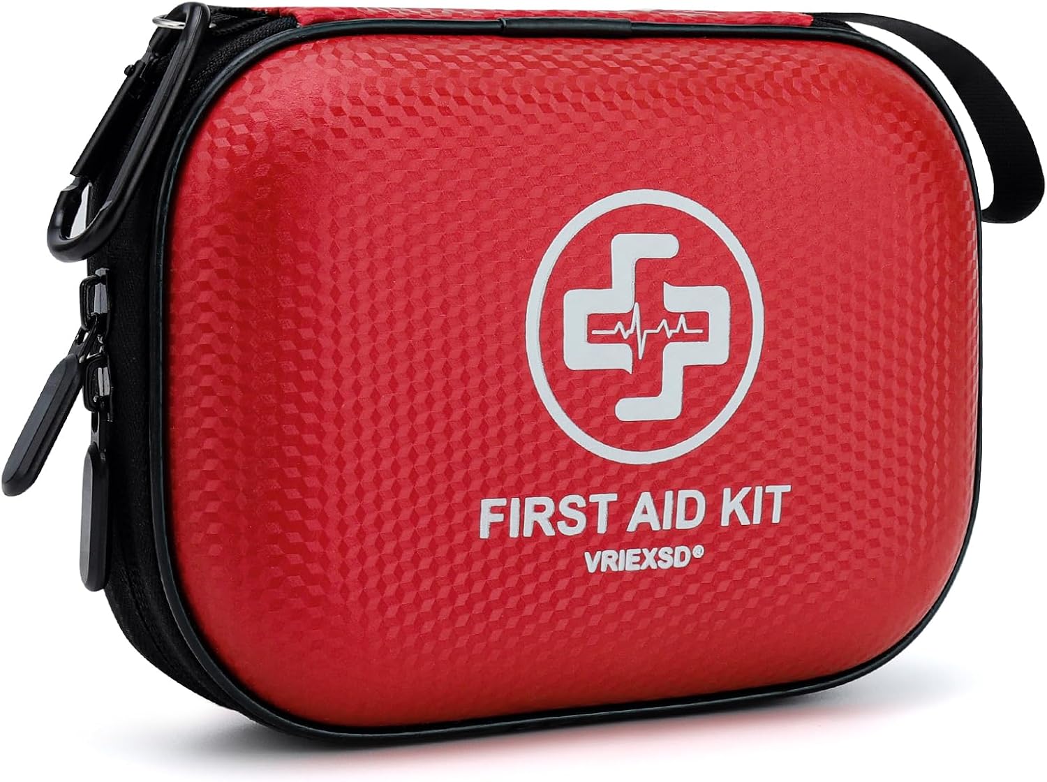 Mini First Aid Kit - 150 Piece Small Waterproof Hard Shell Medical Kit | Compact First Aid Kit with Comprehensive Supplies for Home, Car, Travel, Camping, Truck, Hiking, Sports, Office, Outdoor(Red)
