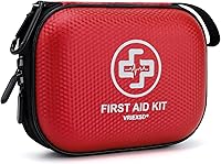 VRIEXSD 150 Piece Mini First Aid Kit - Waterproof Hard Shell EVA Case for Camping Hiking Travel Home Car Office - Compact Emergency Kit Red