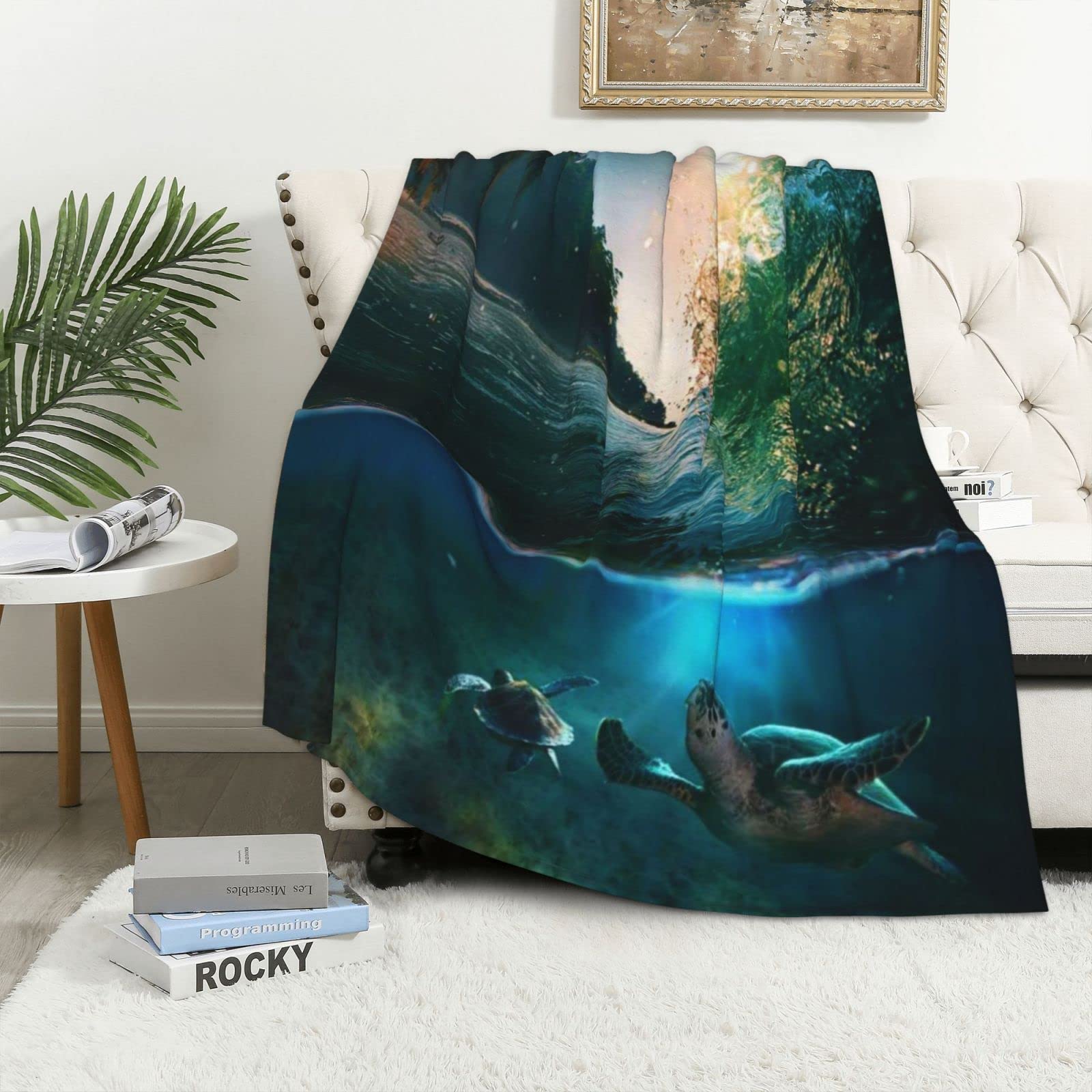 Couverture en flanelle imprimé plongée pour vos moments cocooning sur le canapé