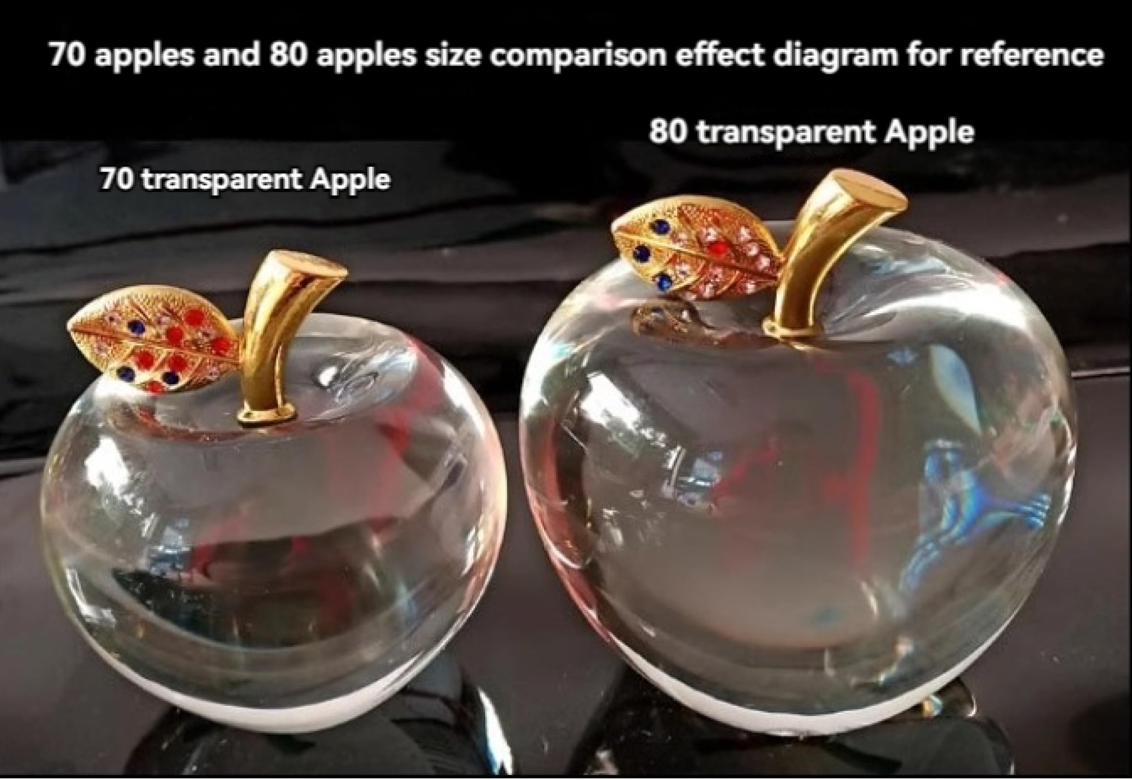 クリスタル オーナメント レッド アップル ガラス フルーツ 置物