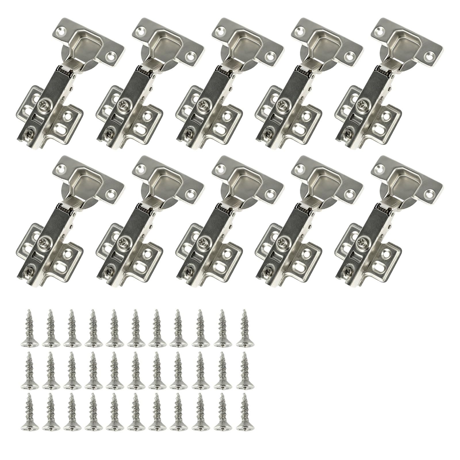 Kgdchyiplj 10Pcs Generic Soft Close Hydraulic Concealed Cabinet Hinges With Screws For Wardrobe(10Pcs)
