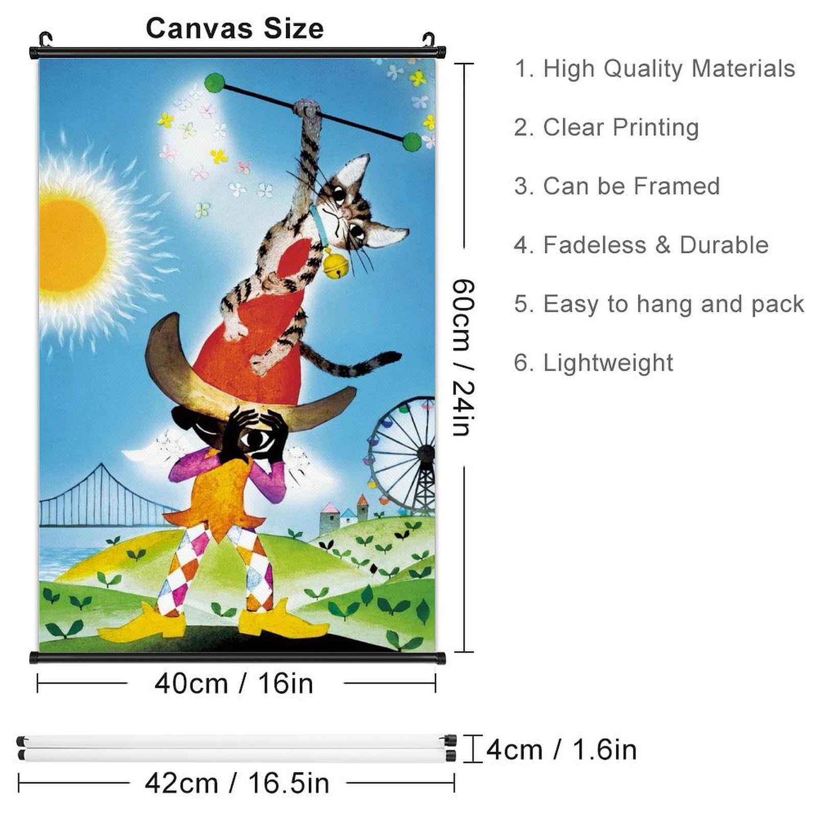 藤城清治直筆画　「幸せをよぶねこちゃん」 Amazon.co.jp: 藤城清治 幸せを呼ぶ猫 掛ける絵 おしゃれ 軸物 壁畫