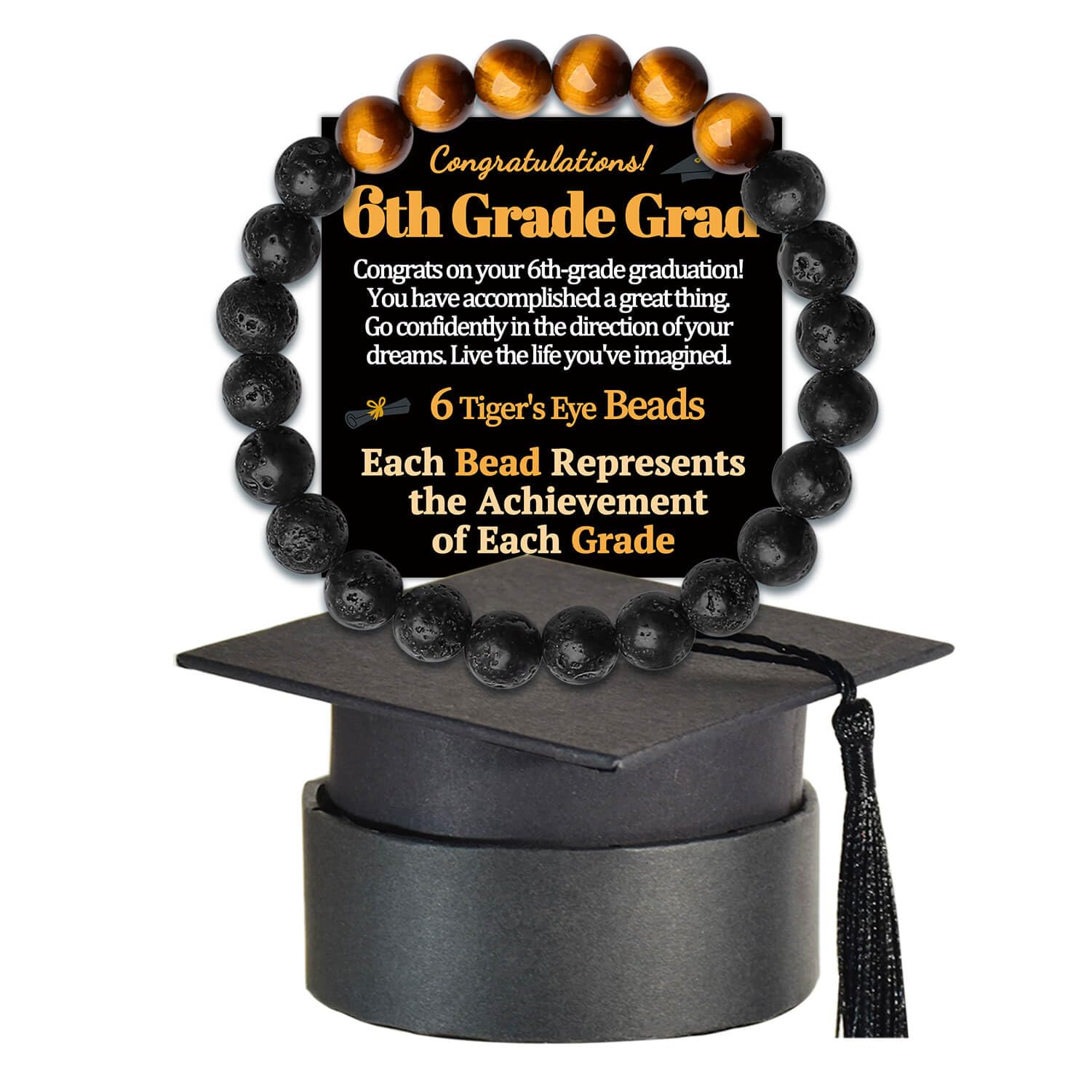 5th 6th 8th Grade Graduation Bracelets Gifts for Her Him Grad Card Congratulations Gift Graduates Cap Box Graduating Daughter Son Granddaughter Grandson Nephew Niece Bracelet Jewelry Ideas Unique