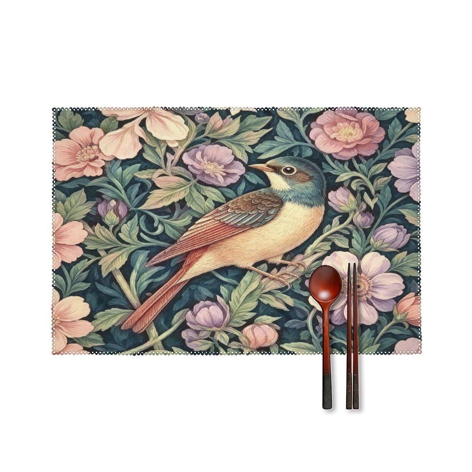 Fodpand Style Botanical Bird Placemats Set Of 4 Place Mats Table Mats