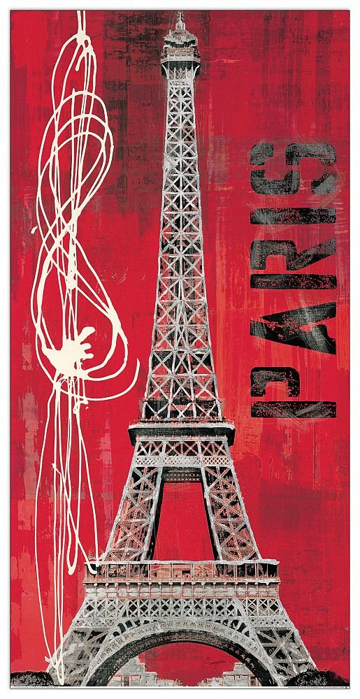 AS10184 Pannello Decorativo, Paris Vibe-(Taylor), Legno, Multicolore, 50 x 1.8 x 100 cm