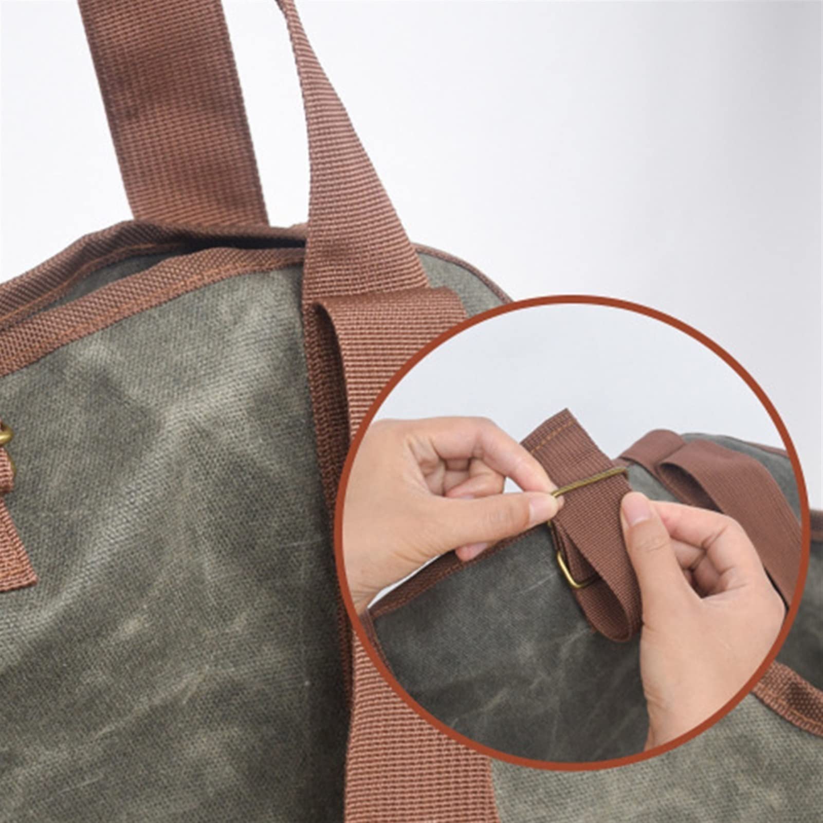 Waxed Canvas Firewood Log Carrier Tote - Łatwa do ładowania torba do przechowywania ogniw i na kemping