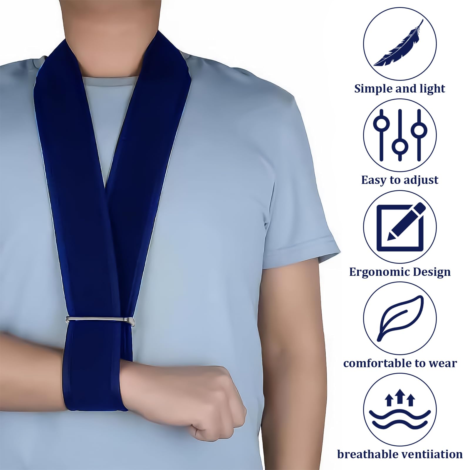 Anmahe Arm Sling for Shoulder Injury Broken Wrist Shoulder Sling Support Breathable - Image 2