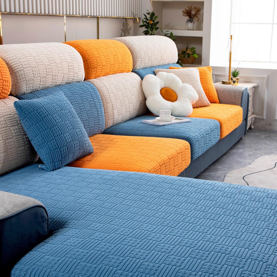 防水ソファカバー 3人掛け 肘付き 無地 北欧風 ストレッチ フィット