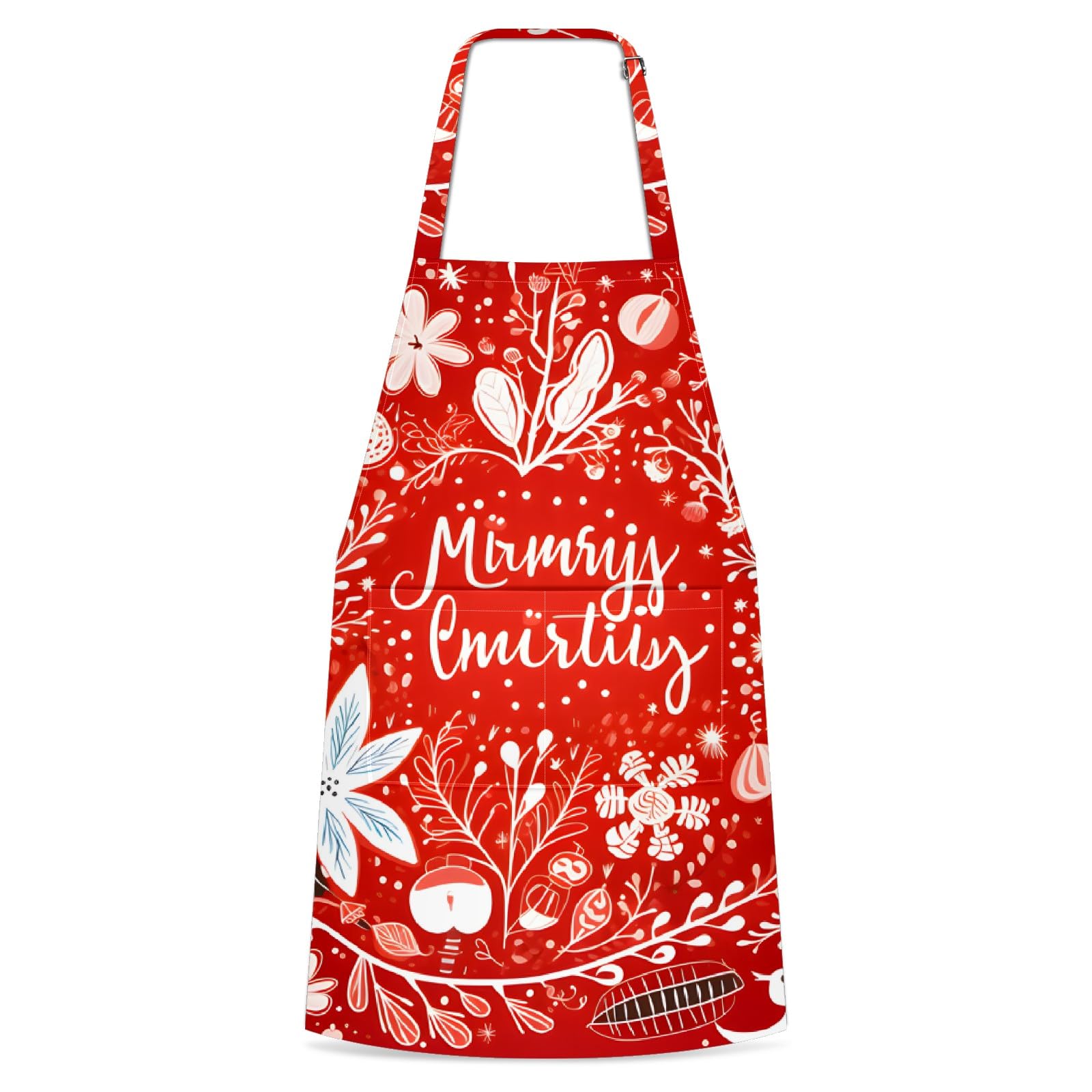 Apron Women Waterproof Apron with Pockets and Adjustable Bibs Decorations Kitchen Accessories