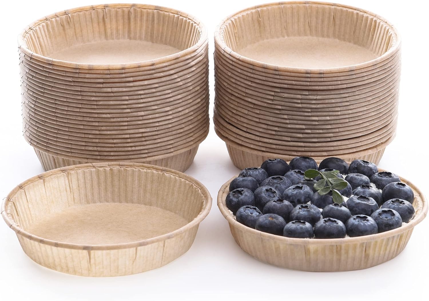 Bake Choice Mini-Kuchenformen aus Papier zum Backen, Mini-Kuchenformen, 10,2 cm, antihaftbeschichtet, Einweg-Quiche-Backform, ofenfest, mikrowellengeeignet, 200 Stück