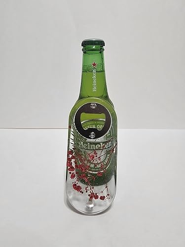 Miniatura 3 de abridor de botella de resina epoxi hecho a mano abrebotella decorativo con iman (transparente con flores rojas)