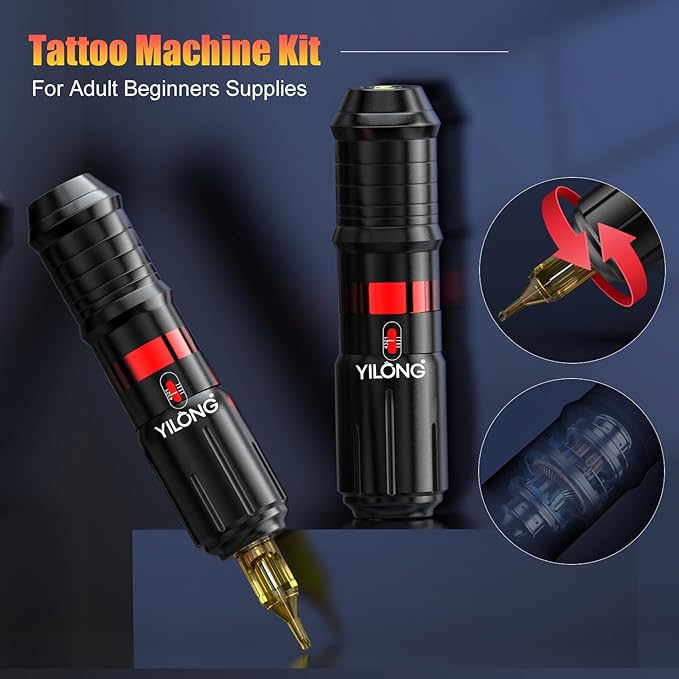 Kit Máquina Tatuar Pen Inalámbrica YILONG con Fuente Poder y miniatura 2