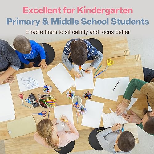 Vista 19 de Cojín tambaleante, asiento extra grueso para niños sensoriales, disco de equilibrio antideslizante con bomba de inflado para adultos, fuerza