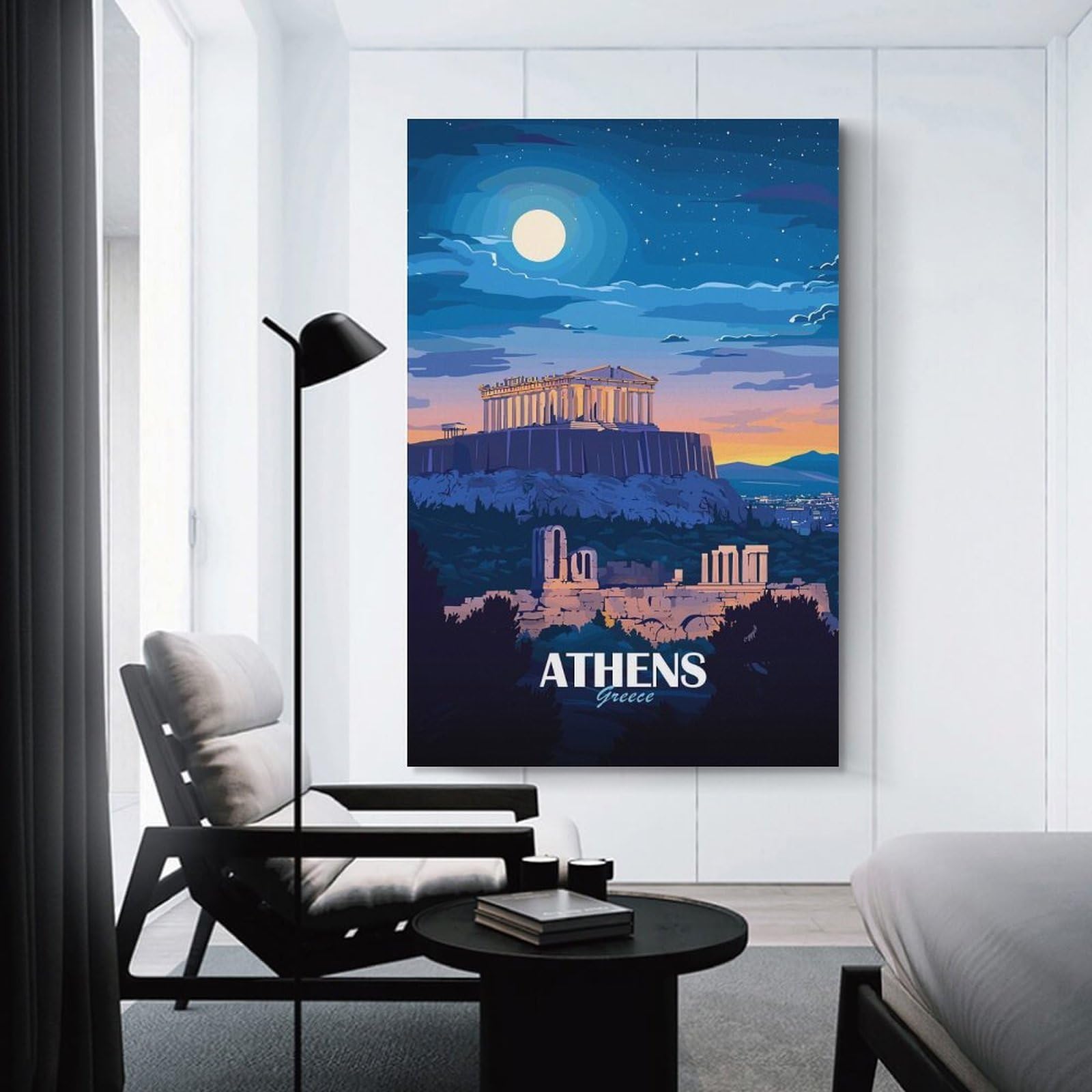 Junmoney Athens Greece Travel (6) Home Decor Wall Art 20x30inch(50x75cm), for Office, Study Or Home Workspace, Home Office Artwork with Decorative Appeal
