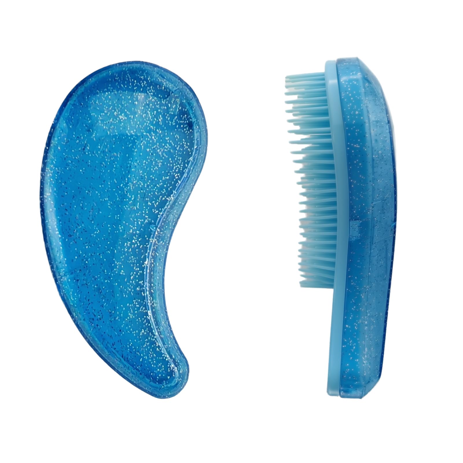 MAEELOU Small Dog Brush- Grooming Tool for Teddy, Yorkies, Maltese, Shih Tzu, Chihuahua - Puppy Hair Brush (Glitter Blue)