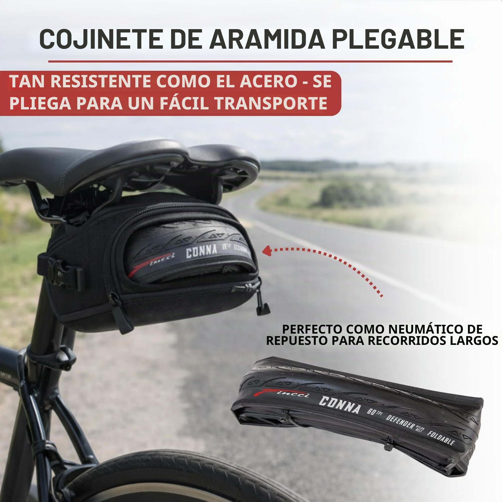Fincci Bicicleta Cubiertas Carretera 700c x 23c - Par Plegable Neumáticos Bicicleta 23-622 con 1mm Antipinchazos 60 TPI - Gomas 28" per Adulto, Gravel, Carrera y Turismo Bici - Paquete de 2