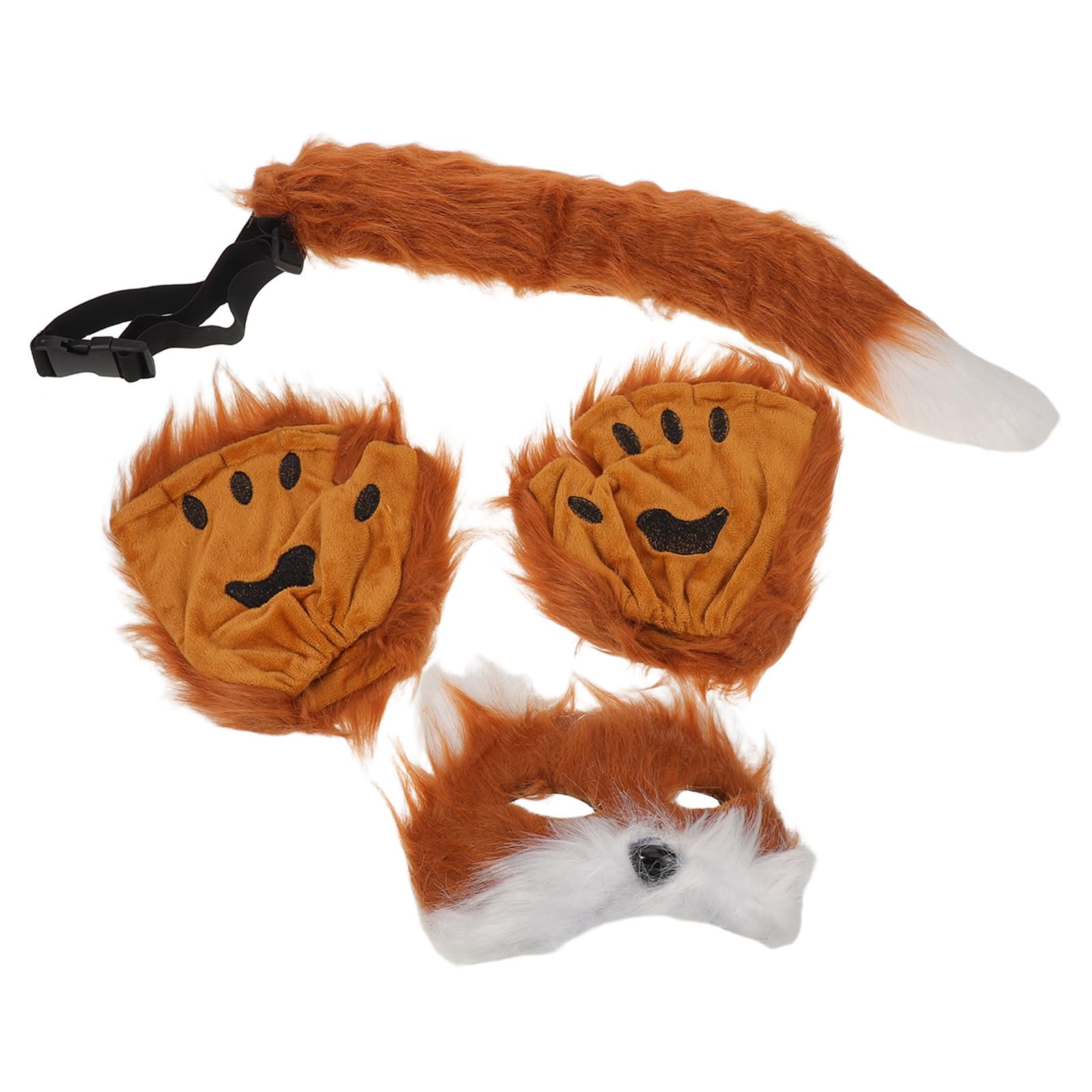 Moufles Pelucheux et Queue Douce Marron Blanc pour Jeu de Rôle - 8