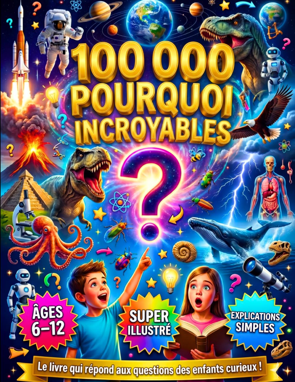 100 000 Pourquoi pour les Enfants Curieux : Une Grande Encyclopédie Illustrée Pleine de Réponses Fascinantes, de Découvertes Étonnantes et de Faits Incroyables