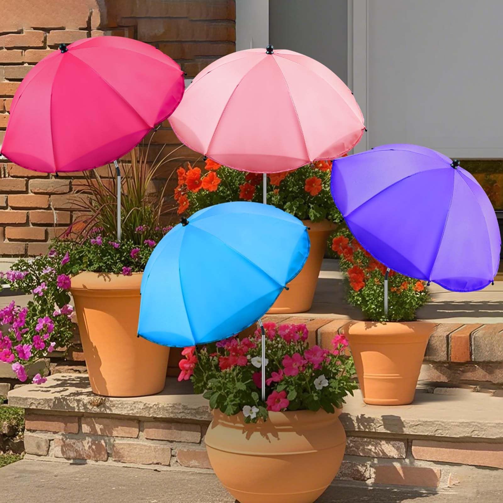 Upgraded Plant Umbrellas for Outdoor Plants 50in Higher 26in Larger Adjustable Angles Plant Shade Umbrella Sturdy Garden Shade Cover Sun Protection Umbrella for Potted Plants Garden Bed Flower Pot