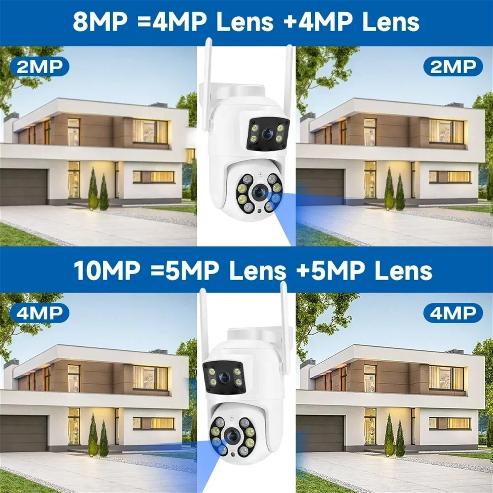 Kamera zewnętrzna PTZ 8MP 4K z podwójnym obiektywem i dwoma ekranami Wi-Fi, bezprzewodowa kamera CCTV z detekcją człowieka i monitoringiem IP(ADD 64G)