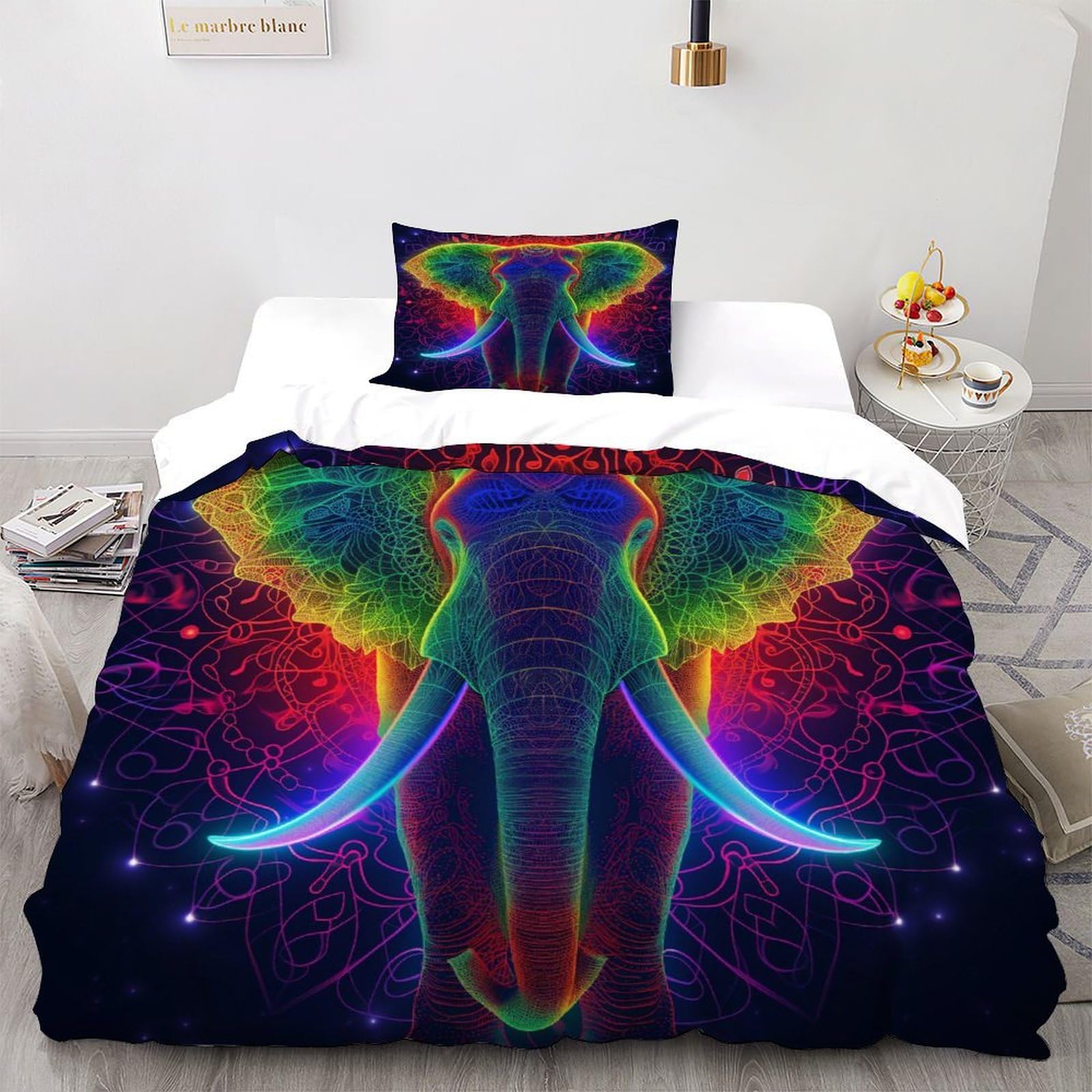 Housse de couette éléphant anti-plis en tissu respirant pour un lit toujours impeccable