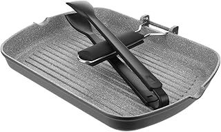 Bistecchiera Petra da 26X36 cm con pinza in nylon grigio pinza nera