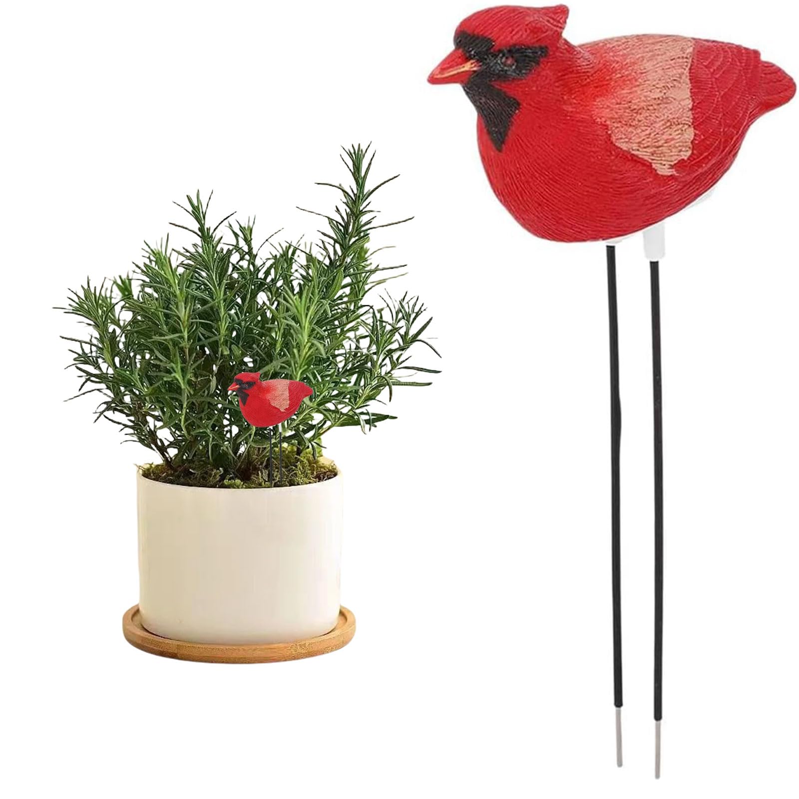 Soil Moisture Meter, Plant Water Tester Hygrometer Sensor Gardening Tool, Portable Watering Alarm Chirping Bird Plant Water Tester for Indoor Outdoor Plants Garden Decorations (Red)